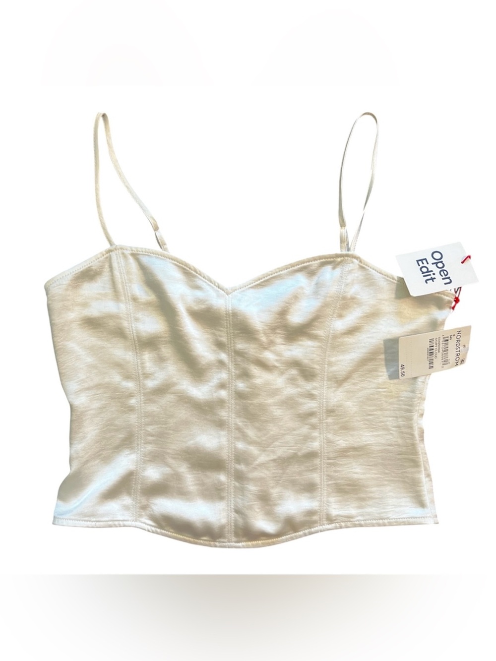 Open Edit Off White Spaghetti Strap Corset Top Size Woman’s Small